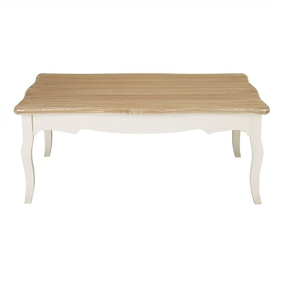 Juliette Wooden Coffee Table In Cream And Oak