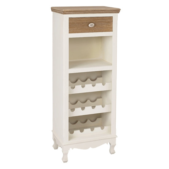 Juliette Wooden Wine Rack In Cream And Oak