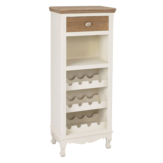 Juliette Wooden Wine Rack In Cream And Oak