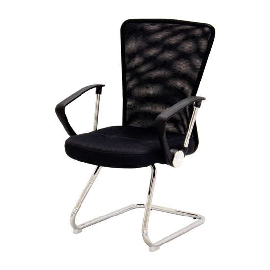 Keswick Mesh Office Chair In Black And Charcoal With Hard Plastic Arms