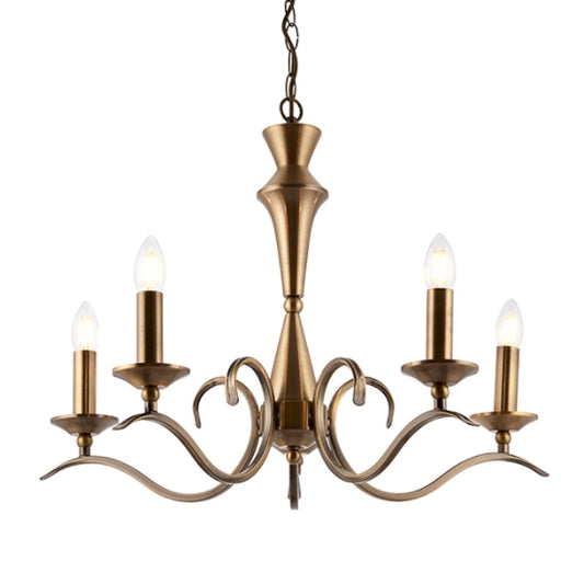 Kora 5 Lights Ceiling Pendant Light In Antique Brass