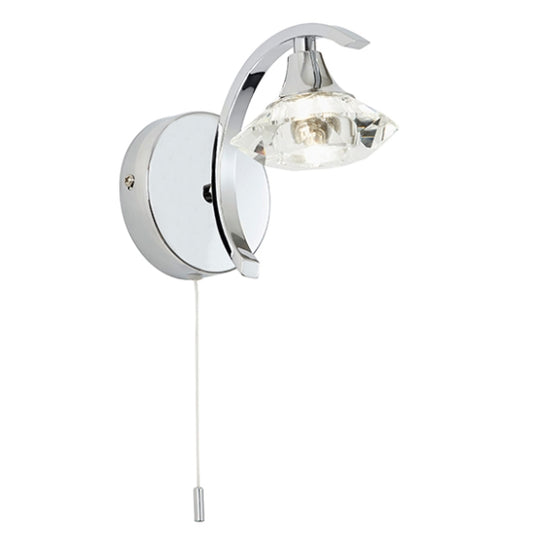 Langella Clear Crystal Wall Light In Chrome