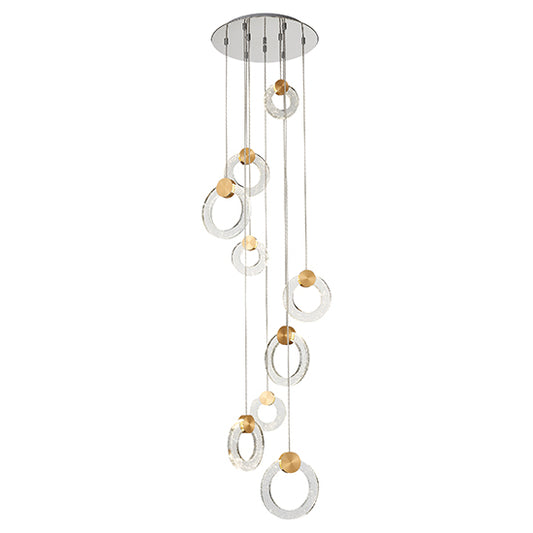 Linton 9 Spherical Shaped Glass Decorative Ceiling Pendant Light In Gold