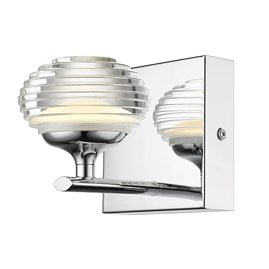Lola 1 Rigid Glass Dome Decorative Wall Light In Chrome