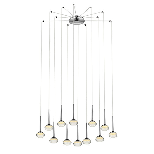 Lola 12 Rigid Glass Dome Decorative Ceiling Pendant Light In Chrome