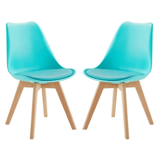 Louvre Aqua Dining Chairs In Pair