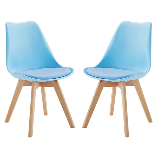 Louvre Baby Blue Dining Chairs In Pair