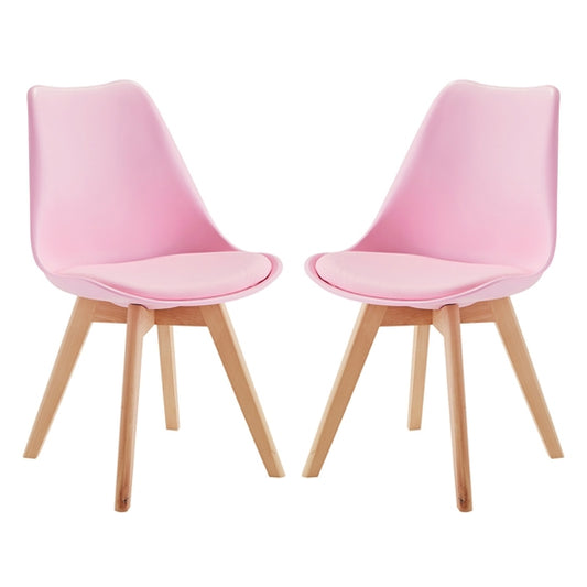Louvre Baby Pink Dining Chairs In Pair