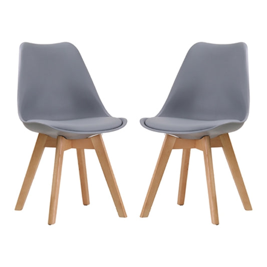 Louvre Grey Dining Chairs In Pair