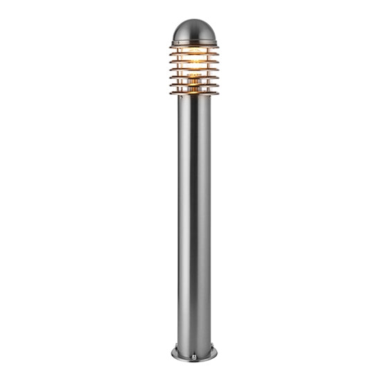 Louvre Outdor Bollard Post In Polished Stainless Steel
