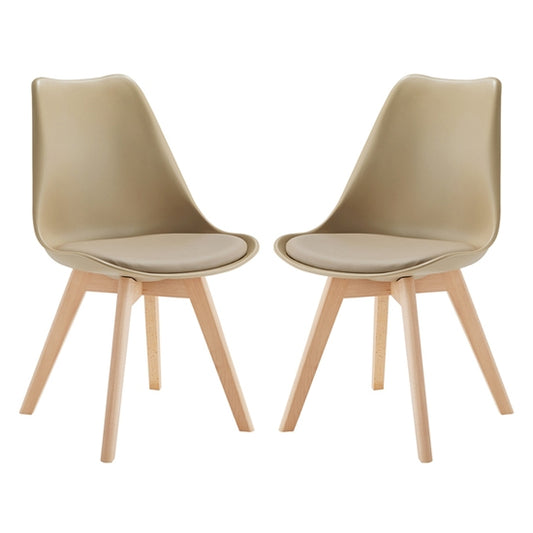 Louvre Putty Dining Chairs In Pair