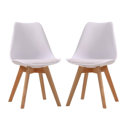 Louvre White Dining Chairs In Pair