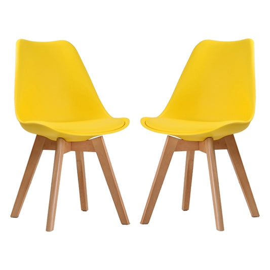 Louvre Yellow Dining Chairs In Pair