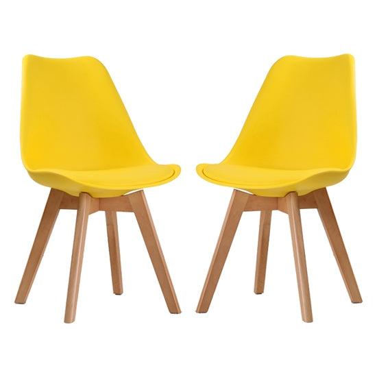 Louvre Yellow Dining Chairs In Pair