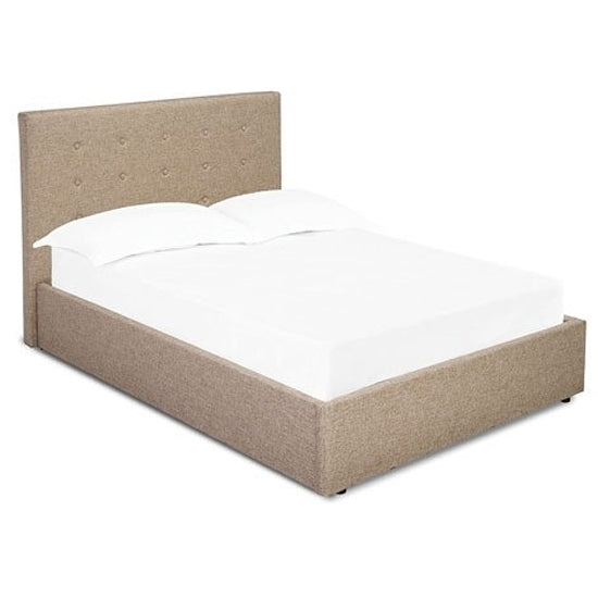 Lucca Linen Upholstered King Size Bed In Beige