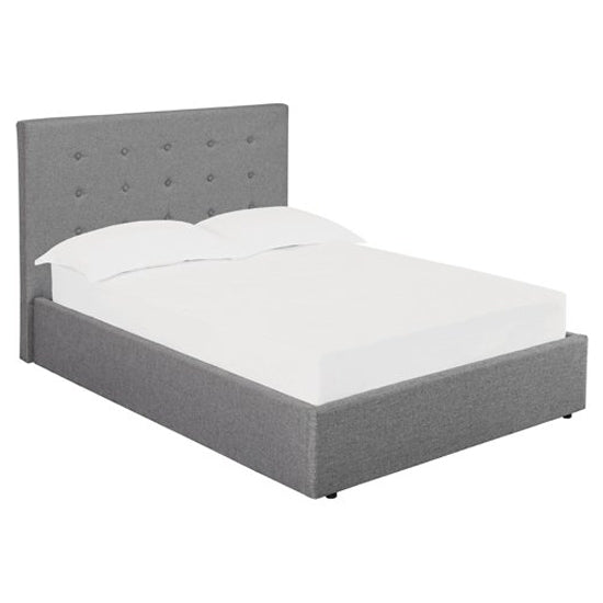 Lucca Linen Upholstered King Size Bed In Grey