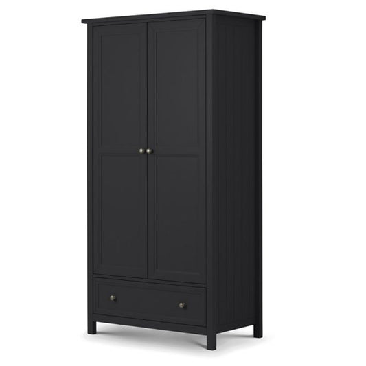 Maine Wooden Combination Wardrobe With 2 Doors In Anthracite