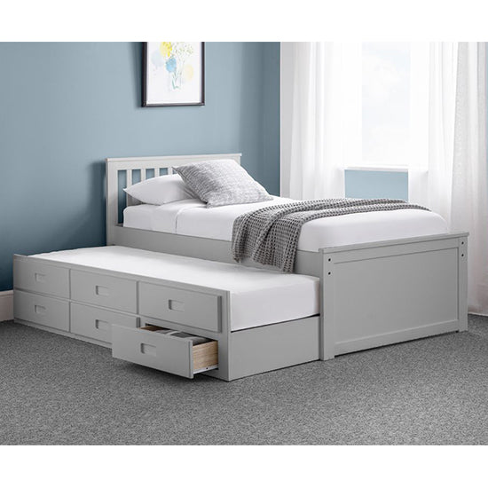 Maisie Single Bed With Underbed And Drawers In Dove Grey