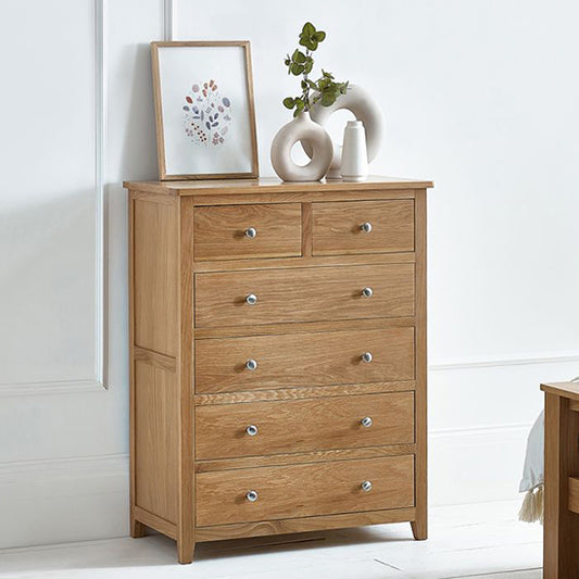 Mallory Wooden Chest Of 6 Drawers In Oak