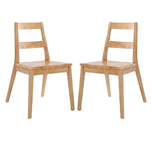 Malmo White Oak Wooden Dining Chairs In Pair