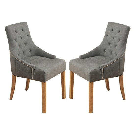 Mammoth Slate Fabric Dining Chairs In Pair