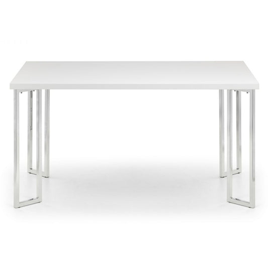Manhattan Wooden Dining Table In White High Gloss