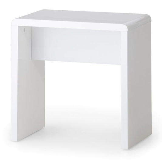 Manhattan Wooden Dressing Stool In White High Gloss