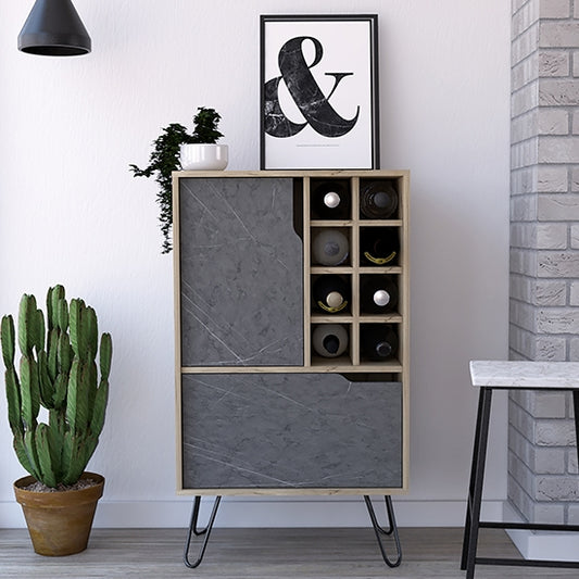 Manhattan Wooden Drinks Bar Cabinet In Bleached Pine Effect