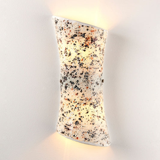 Marconi LED 2 Lights Light Glaze Mosaic Glass Wall Light In Satin Nickel