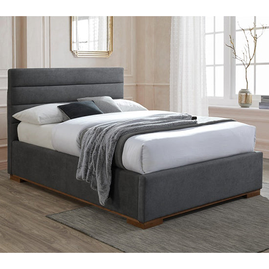 Mayfair Ottoman Fabric Double Bed In Dark Grey