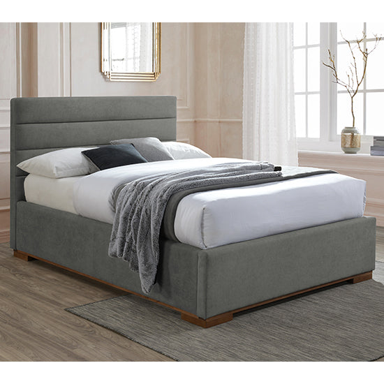 Mayfair Ottoman Fabric King Size Bed In Light Grey