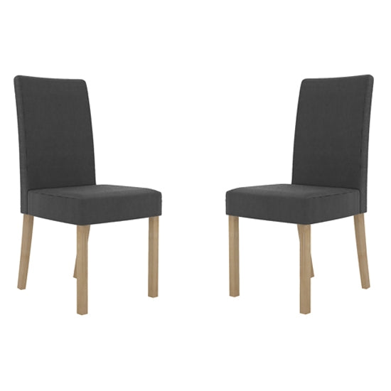 Melodie Charcoal Linen Fabric Dining Chairs In Pair
