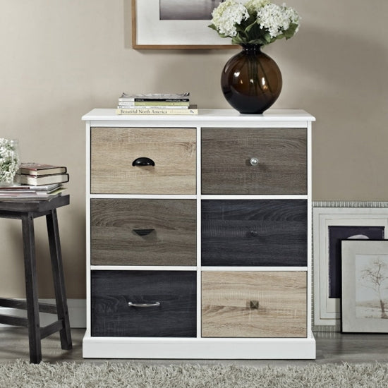 Mercer Wooden Storage Cabinet In White With 6 Doors