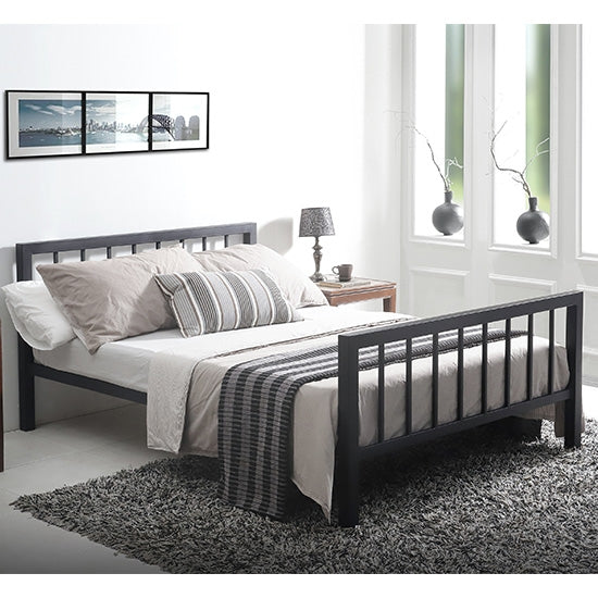 Metro Metal Small Double Bed In Black