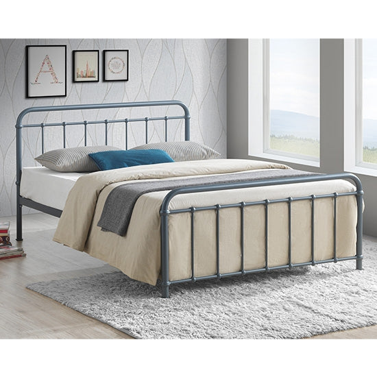 Miami Metal King Size Bed In Grey
