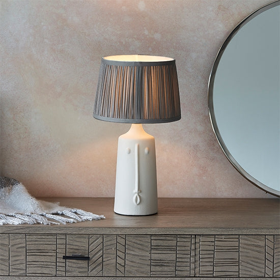 Mr And Wentworth 8 Inch Charcoal Shade With Matt White Ceramic Base