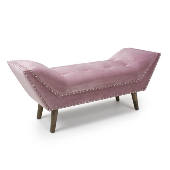 Mulberry Medium Brushed Velvet Chaise In Pink Blush