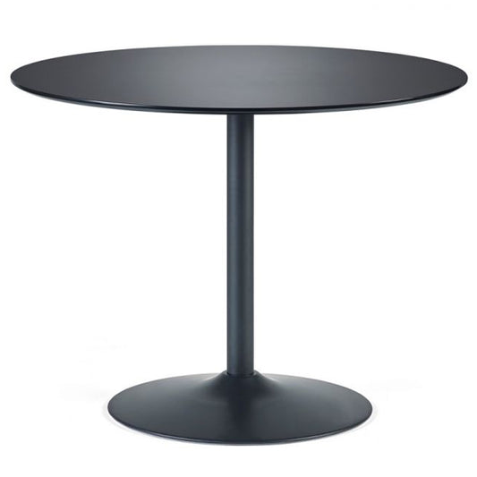 Nero Round Wooden Dining Table In Black