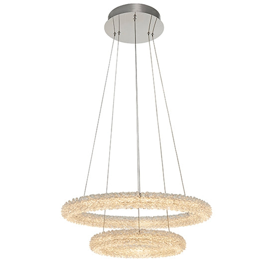 Neve LED 2 Rings Decorative Crystal Double Hoop Ceiling Pendant Light