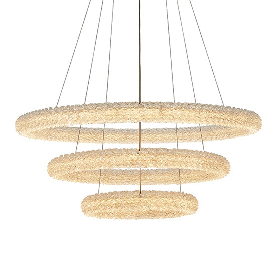 Neve LED 3 Rings Decorative Crystal Double Hoop Ceiling Pendant Light