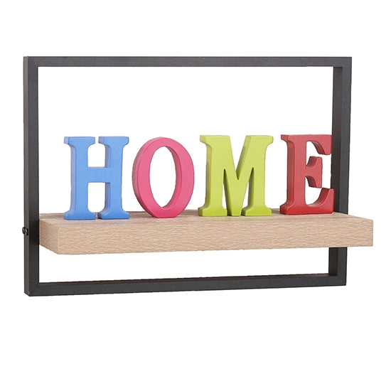 Nova Large Wooden Framed Floating Wall Shelf In Oak Effect