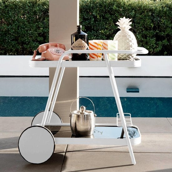 Novogratz Barbie Outdoor Aluminium Drinks Trolley In White