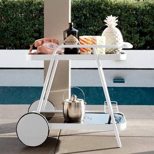 Novogratz Barbie Outdoor Aluminium Drinks Trolley In White