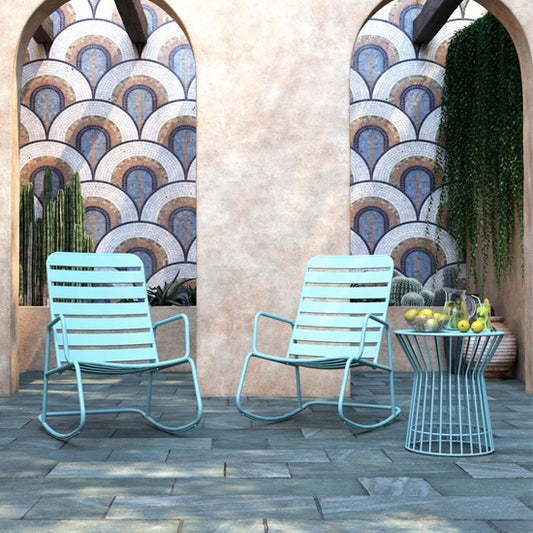 Novogratz Roberta Metal Rocker Set In Aqua Haze