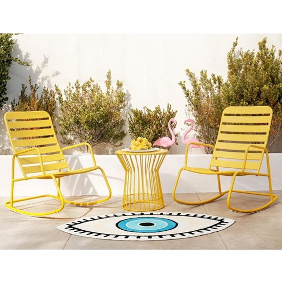 Novogratz Roberta Metal Rocker Set In Yellow