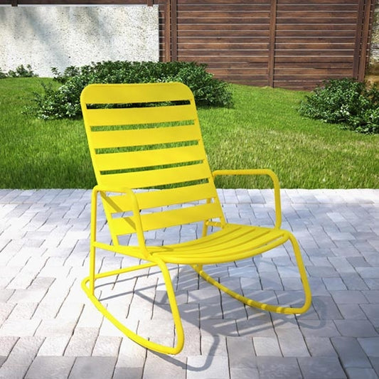 Novogratz Roberta Metal Rocking Chair In Yellow