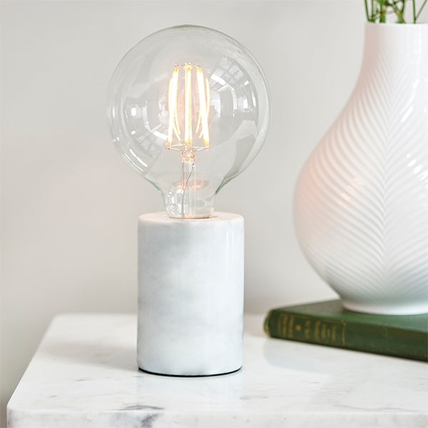 Otto Table Lamp With White Polished Marble Base