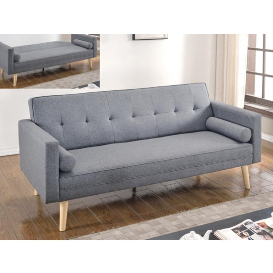 Paris Linen Fabric Sofa Bed In Light Grey