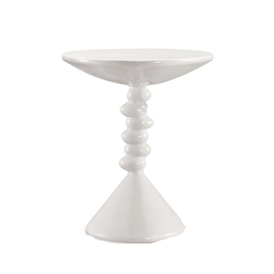 Paso Wooden Lamp Table In White High Gloss
