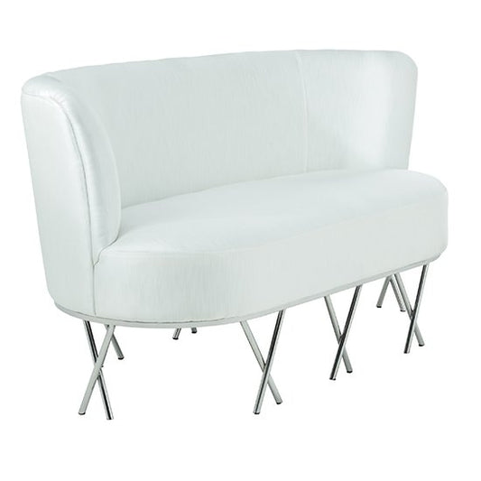 Penelope Velvet Upholstered 2 Seater Sofa In Ivory White